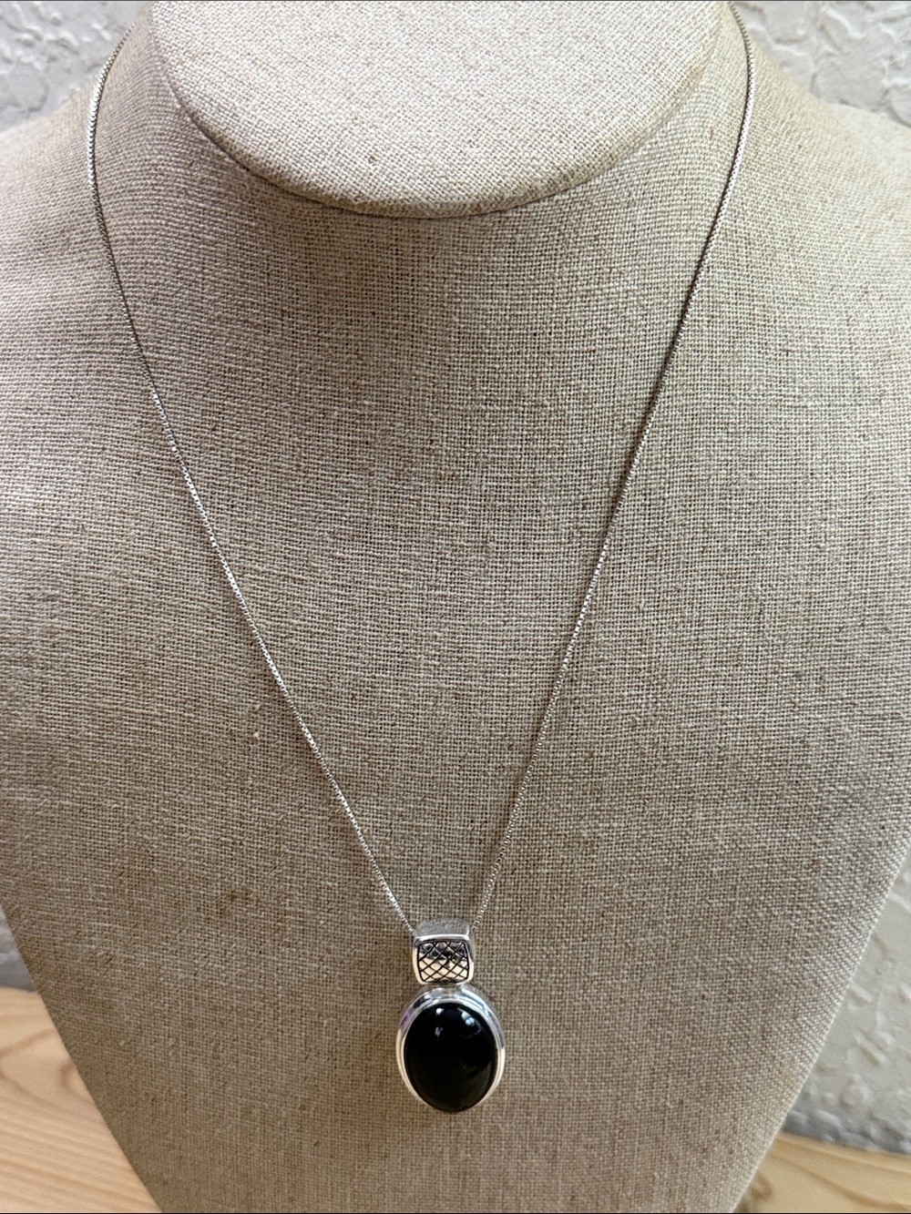 Sterling Silver Black Onyx Pendant Necklace sterling 925